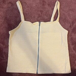 American Eagle gingham zipper tank top, size small